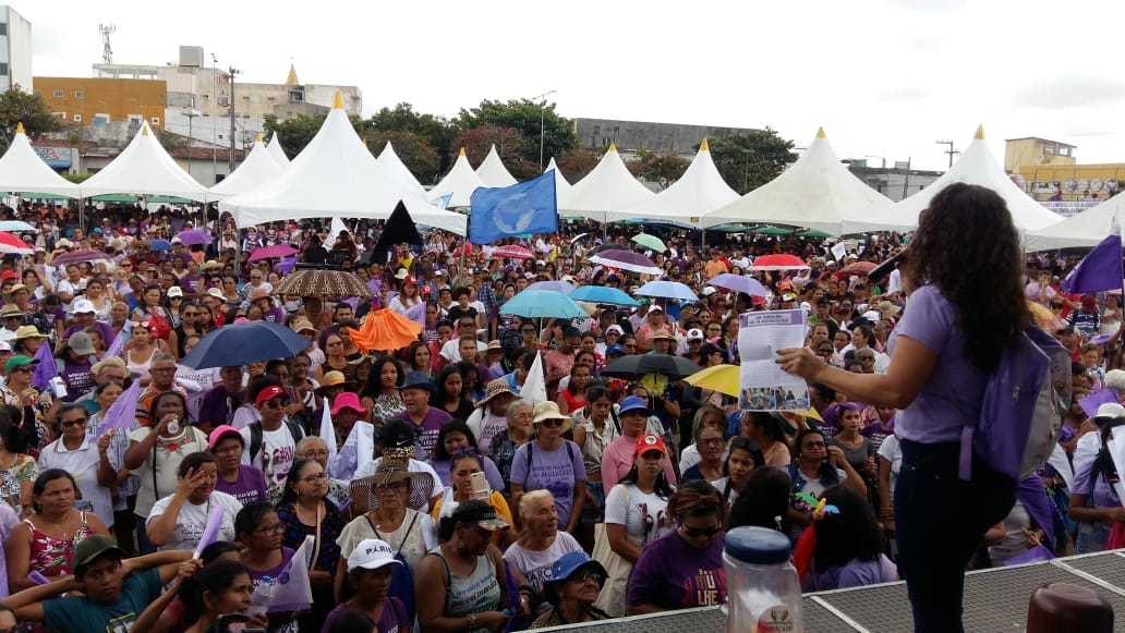 Mulheres dizem não ao feminicídio e se levantam contra a violência doméstica na 11ª Marcha pela Vida das Mulheres e pela Agroecologia